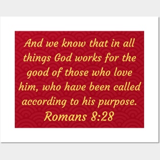 Bible Verse Romans 8:28 Posters and Art